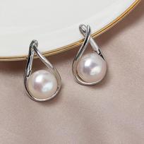 Light Luxury Natural Freshwater Pearl Waterdrop Earrings, Niche 18K Fashionable Versatile High-end INS Style Earrings for Women, 2026 gray