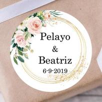 Custom Wedding Stickers, Invitations Seals, Favors Gift Labels, Birthday, Baby Shower, Party, Personalised, 100 Pieces (as the picture,3CM-102 Pieces) beige