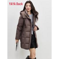 YAYA Women's Mid-Length Hooded Down Jacket YE6B600575L 155 kava
