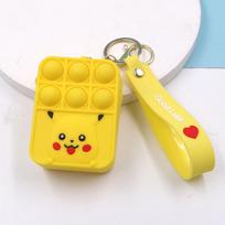 Silikoninė monetinė Mini piniginė Dirželis Krepšys Anti-streso Messenger krepšys Braškių Ananasų krepšys square Pikachu (yellow)