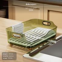 Kitchen Dish Drying Rack, Countertop Organizer, MultiFunctional, olive Light Luxury Green S Light Luxury Green S white
