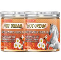 Bee Venom & Horse Oil Hot Cream for Pre-Workout Warming, Firming & Nourishing Massage. 60g geltona