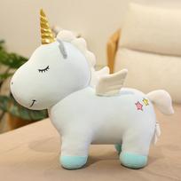 Rožinis vienaragio lėlė pliušinis žaislas mergaitei širdies lėlė skudurinė lėlė pagalvė mergaitėms miegoti ant lovos 33cm（0.2kg） mėlyna