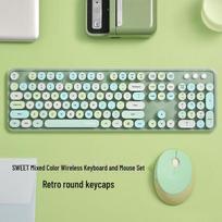 Mofii Sweet Wireless Retro Punk Keyboard and Mouse Set