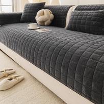 Storas pliušinis neslystantis flanelinis sofos pagalvės užvalkalas rudeniui ir žiemai 70*70 cm gray