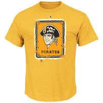 Majestic MLB Pittsburgh Pirates Baseball League Supreme Cooperstown T-Shirt- Unisex T-Shirt S orange