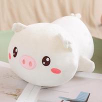 Cute soft cat throw pillow plush toy doll panda pig doll girl soothing rag doll 25cm（0.3kg） white