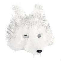 Vilko veido apdangalas Dirbtinių šiauštų sintetinių plaukų Kostiumo aksesuaras Cosplayeriams, Fox Mask white