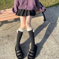Thigh High Stockings For Women Trendy Casual Over The Knee Female Long Socks Thermal Warm Cotton Tall Tube Leggings One Size black