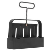 Soil Blocker Double Row Soil Block Maker Tool Stainless Steel for Seedling Greenhouse gray