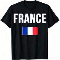 France French Flag T-Shirt Unisex Streetwear Tops Casual Cotton Women Mens Tops Camiseta Stree XS black