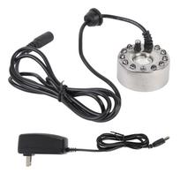 Rūko generatorius Rūkalius Vandens fontano purkštuvas 12 spalvų LED žibintai 16 MM plokštelė Cinko lydinio Rūko migla US Plug gray