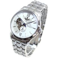 [ORIENT STAR] Men's Automatic Watch, Layered Skeleton, Open Heart, Japanese-Made, 2-Year Warranty, White/Silver, Model RK-AV0B01S