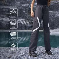 Qinfiman Waterproof Rain Pants Unisex Lower Body Rainwear for Cycling Delivery Motorcycle Electric Bike Fashion Dark Gray 2XL