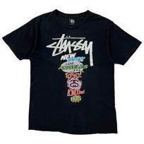 Juodi Stussy Komiksų Pasaulio Turas Grafiniai Marškinėliai - Vyriški Vidutinio Dydžio Unisex Marškinėliai XXXXL white