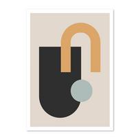 Canvas Paintings Mid Century Contemporary Abstract Creative Geometric Shape Poster Wall Art Pictures for Living Room Home Decor 21cm×30cm NoFrame beige