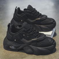 Fashionable Men's Casual Sports Shoes, with Thick Soles That Are Wear-Resistant and Height-Increasing, Comfortable and Breathable, Suitable for Both 39 black