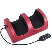 Heated Roller Calf Massager Pulse Foot Massage Device Muscle Vibrator With Wire Control Shiatsu Knead Body Physical Therapy Tool EU Plug raudona