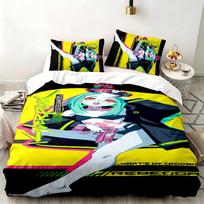 Cyberpunk Edgerunners 3pc set Perfect for bedroom use Comfortable bedding set includes a duvet cover and two pillowcases Ideal birthday or Christmas g 140cmx200cm black