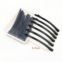 6/12Pcs 6.5/8.5CM Black Hair Clips Arc-shaped Barrette New Hairpins  Headdress S-12Pcs gray
