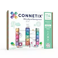 Magnetinis rutuliukų trasos konstruktorius CONNETIX „Ball Run Pastel Pack“, 114 dalių