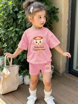 Kids Clothes Funny Italian Brainrot Sets for Children Ballerina Cappuccina Cartoon Casual Girls Short Sleeve Children's Clothing 100 black