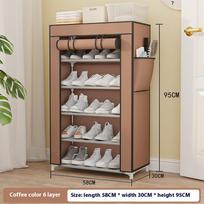 Multilayer Nonwoven Shoes Storage Cabinet Dust-proof Shoe Rack Storage Rack Space-saving Dustproof Shelf For Home Corridor black