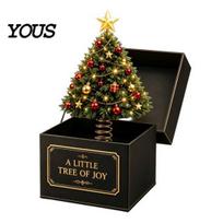 Decorative Holiday Keepsake 3D Printed Christmas Pop-Up Magic Box with Spring Action, Xmas Elements/Angel/Star Desktop Decoration H black