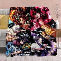 Demon Slayer Anime Flanelinis pledas - Minkštas šiltas Puikiai tinka sofai, patalynei, stovyklavimui, kelionėms, biurui, namų dekoravimui - QJY 75x90cm brown