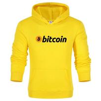 Men's Bitcoin Print Hoodie Hot Selling Casual Fashion Hoodie Unisex Retro Casual Sweatshirt Long Sleeve Pullover XXXL geltona