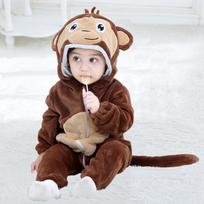 Kūdikių šliaužtinukai Kigurumi Animal Leopard, Hasky, Giraffe cosplay Su gobtuvu Šiltos pižamos mažiems berniukams Mergaitėms Drabužiai Naujagimiams Miego drabužiai pižamos drabužiai 70 beige