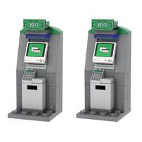 ATM Money MOC Millionaire Building Blocks Diamond Dollar Gold Chest Kids Toys Gifts for Boys Girls gray