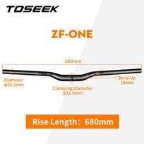 TOSEEK ZF-ONE Mtb Carbon Handlebar Bicycle Handlebar 31.8*580-720/740/760mm Matt Black Handlebars For Mountain Bike Accessories Rise-680mm black