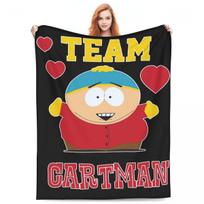 SOUTHPARK KOMANDA CARTMANAS Antklodė Šilta Minkšta Juokinga Pliušinė Lovos Patalynė Metimo Antklodės Sofai Lovai Kelionėms Flanelinė Patalynė Lovos Užvalkalas 75x90cm