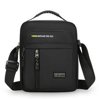 Large Capacity Men's Crossbody Bag Multi-Pocket Oxford Messenger Bag for Business and Travel Storage 19x7x25cm black