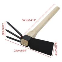 1PC Portable Strong Hoe Tool Loosening Soil Hand Tool Hoe Garden Tool beige