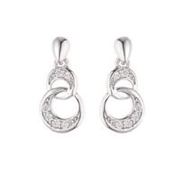 Boucles d'Oreilles - LOLA VAN DER KEEN - Holly - Argent massif rhodié 925 - Cercles pavés - Oxydes de zirconium white