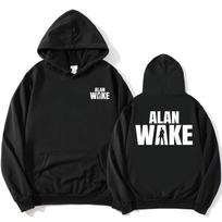 Karštas žaidimas Alan Wake 2 gobtuviniai megztiniai ilgomis rankovėmis su vilna ir gobtuvu Unisex drabužiai Laisvalaikio drabužiai Spausdintas gobtuvinis megztinis XS black