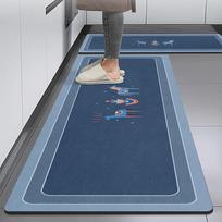 Patvarūs, vandenį sugeriantys, neslystantys virtuvės kilimėliai: Minkšti, Lengvai prižiūrimi, Purvui atsparūs kilimėliai 40*60cm gray