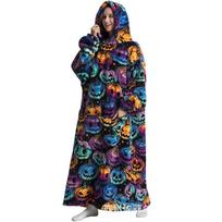 2023 m. su gobtuvu, oversized flanelinis pledas, drabužis vyrams ir moterims – pailgintas ilgis šilumai Infant One Size 60cm