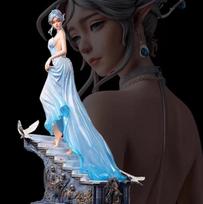 Latest Ghost Blade Ice Princess Hai Qinyan Statue Looking Back Anime Figure Model Collector Art Display Present