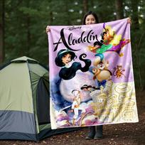 1 vnt., Aladinas ir Džasmina, Gyvūnų dizaino pledas, Sezoninis namų dekoratyvinis metamas pledas kambariui, Dovana šeimai ir draugui, Svetainė, Kelionės 80x120cm white