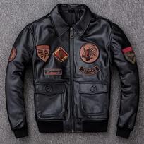 Pilotinė odinė striukė Avikailio odinė striukė Lokomotyvo kostiumas Vyriška medvilninė striukė 5XL black
