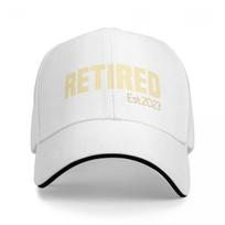 Vintage Retired 2023 Golf Hat Unisex Snapback Hat Retirement Gifts Formal Golf Adjustable Fit Caps Hat One Size white