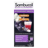 Sambucol, black elderberry, effervescent tablets + vitamin C and zinc, ages 4 and up, 15 effervescent tablets