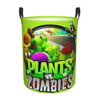 Custom Plants Vs. Zombies Game Laundry Basket Foldable Toy Clothes Hamper Storage Bin for Kids Nursery One Size yellow