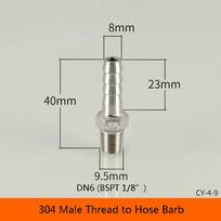 1Pcs Connector Adapter Pipe Joint Male Thread 304 Stainless Steel Hose Connector BSPT 6mm To 12mm Pipe Fitting for PU PE Tube