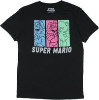 Super Mario Men's Mario Luigi Yoshi Block Retro Video Game T-Shirt XXXXXL juoda
