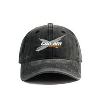 Can Am Team Baseball Cap Distressed Hats Cap Unisex Retro Outdoor Summer Adjustable Can Am Logo BRP Hat black
