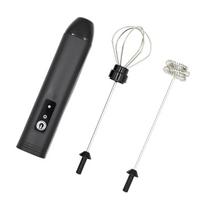 Electric Milk Frother Dual Stick Rechargeable 3-Speed Handheld Egg Beater Coffee Frother Cream Foamer Maker Type-C Rechargeable 1 black